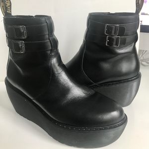 Dr. Martens Rare Platform Wedge Ankle Boot buckle